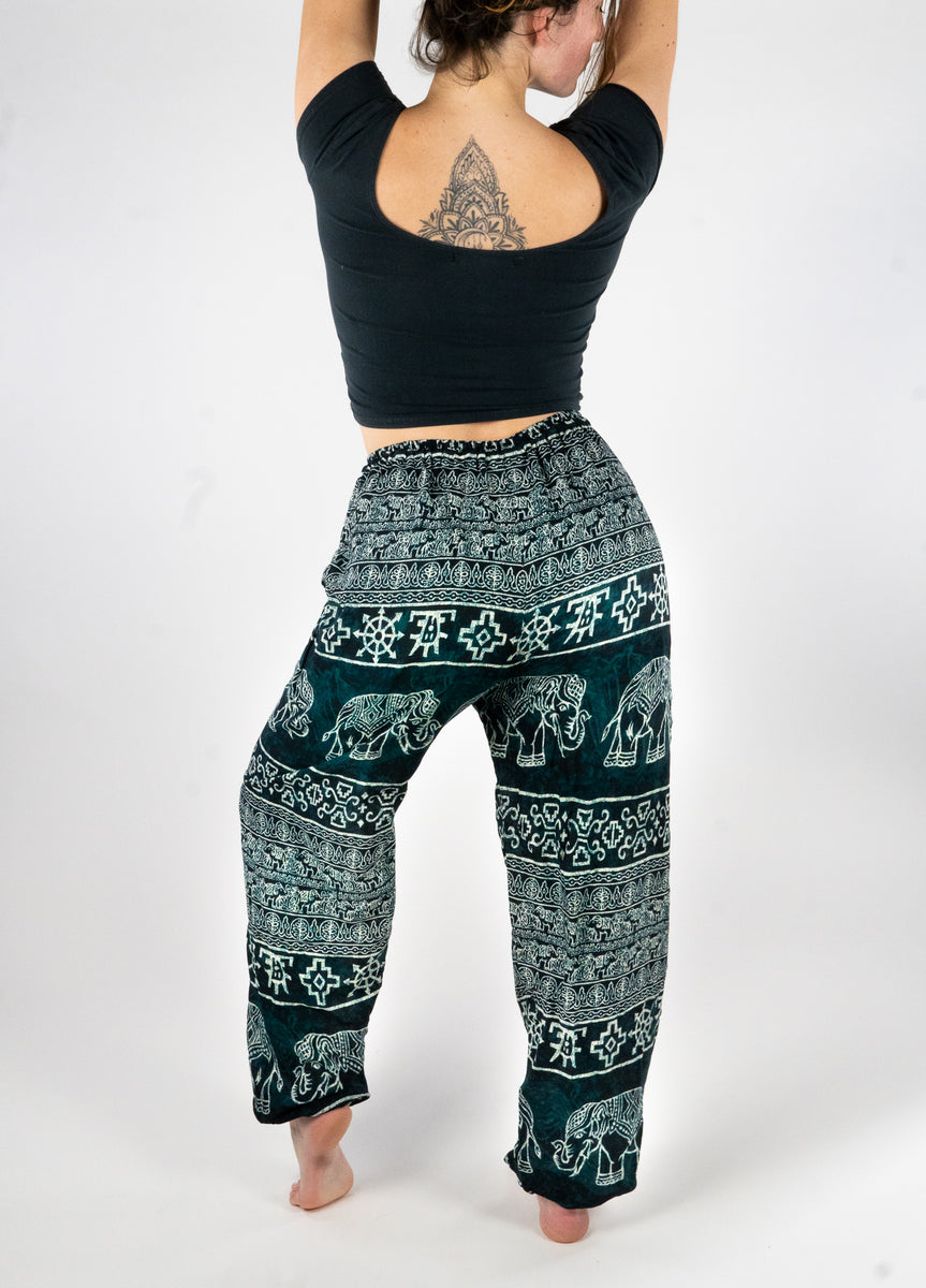 Compass Elephant Pants-Green