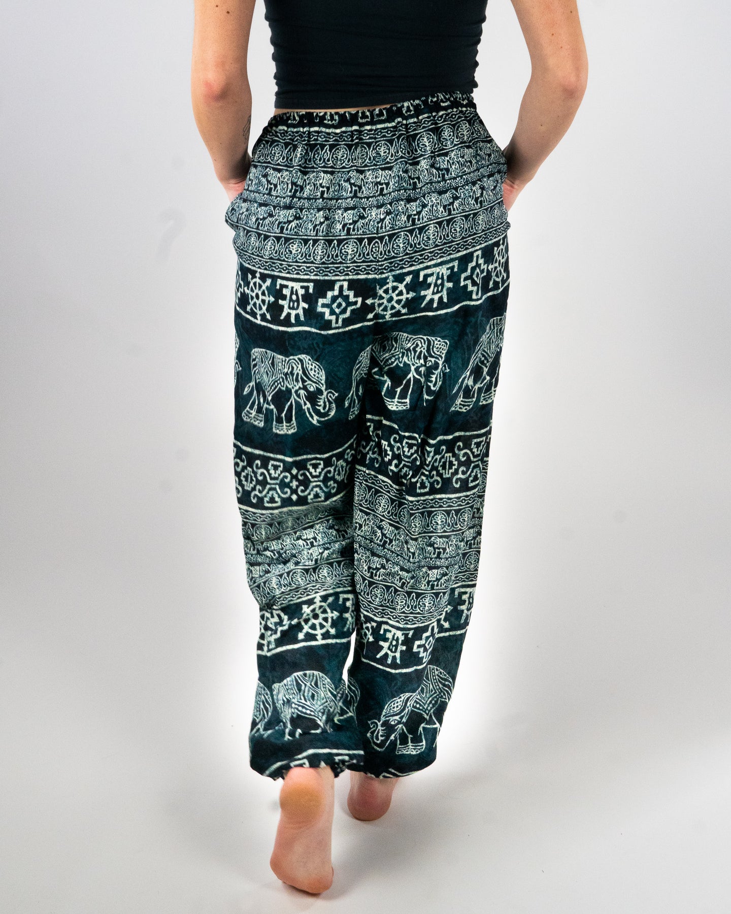 elephant print trousers, loose yoga pants, unisex boho trousers – Loose n  Lazy